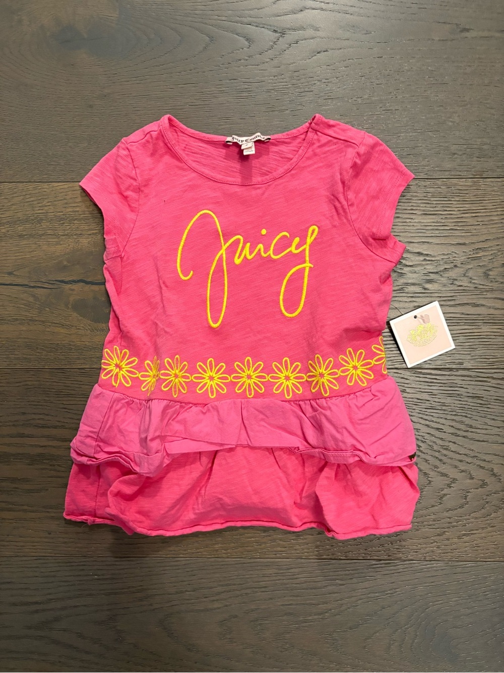 Juicy couture girls pink summer top sz 6 NWT